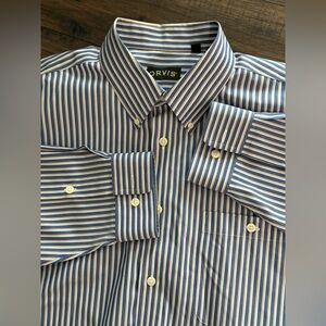 Orvis Shirt Mens Medium Button Down Long Sleeve 1 Chest Pocket Vertical Striped